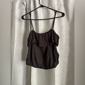 american eagle cropped gray tank top